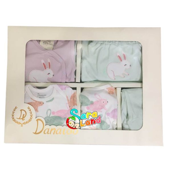ست لباس نوزادی 19 تکه دانالو Danaloo طرح خرگوش رنگی