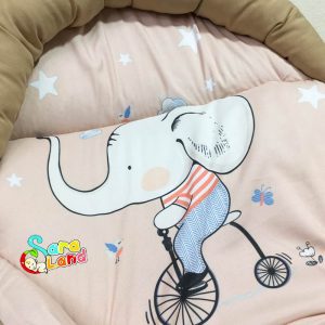 آغوشگیر نوزاد پسرانه طرح فیل و دوچرخه